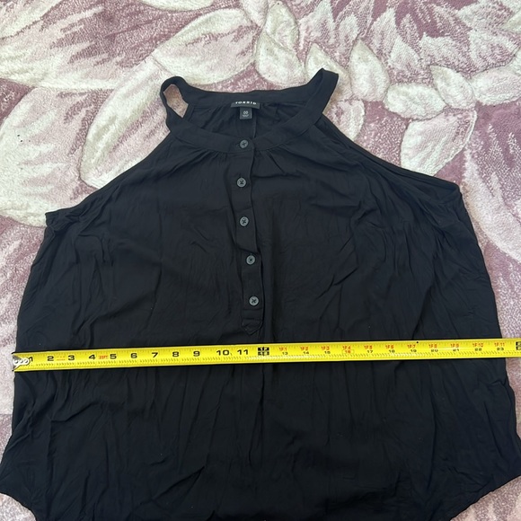 Torrid Rayon Slub Button Front Halter Sleeveless Top Size 00 - Picture 8 of 11